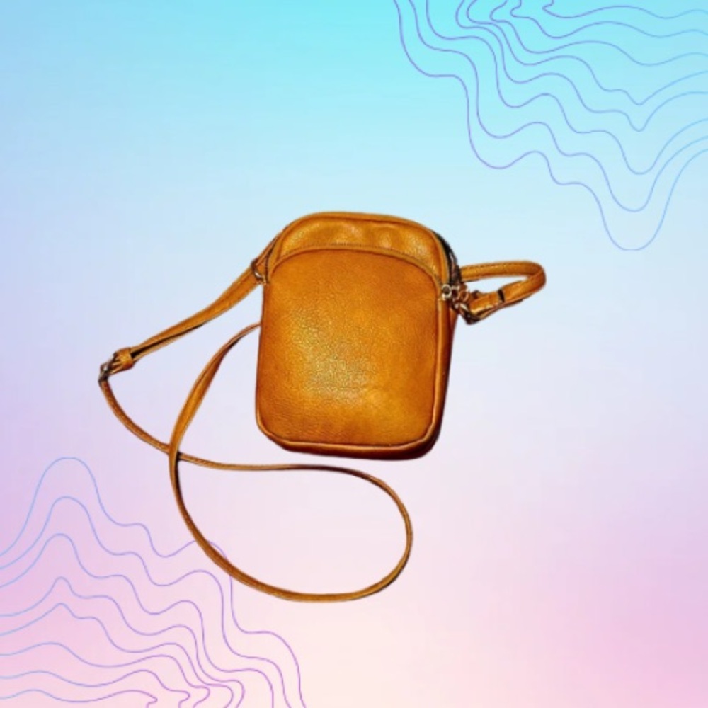 FAUX LEATHER Crossbody Bag Tan Brown Small Purse